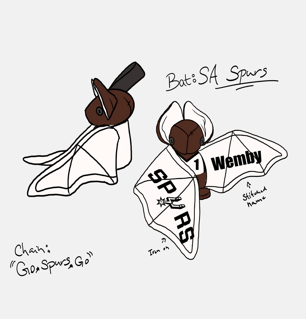 Basketball Inspired Bat Plush Commission