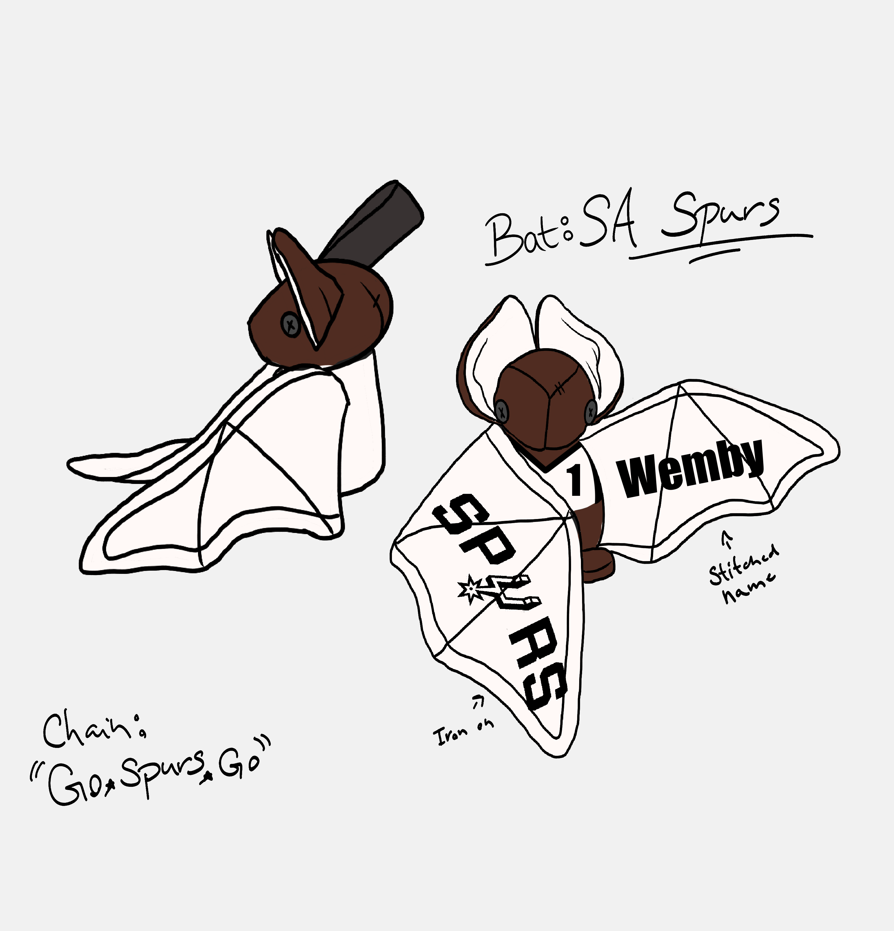 Basketball Inspired Bat Plush Commission
