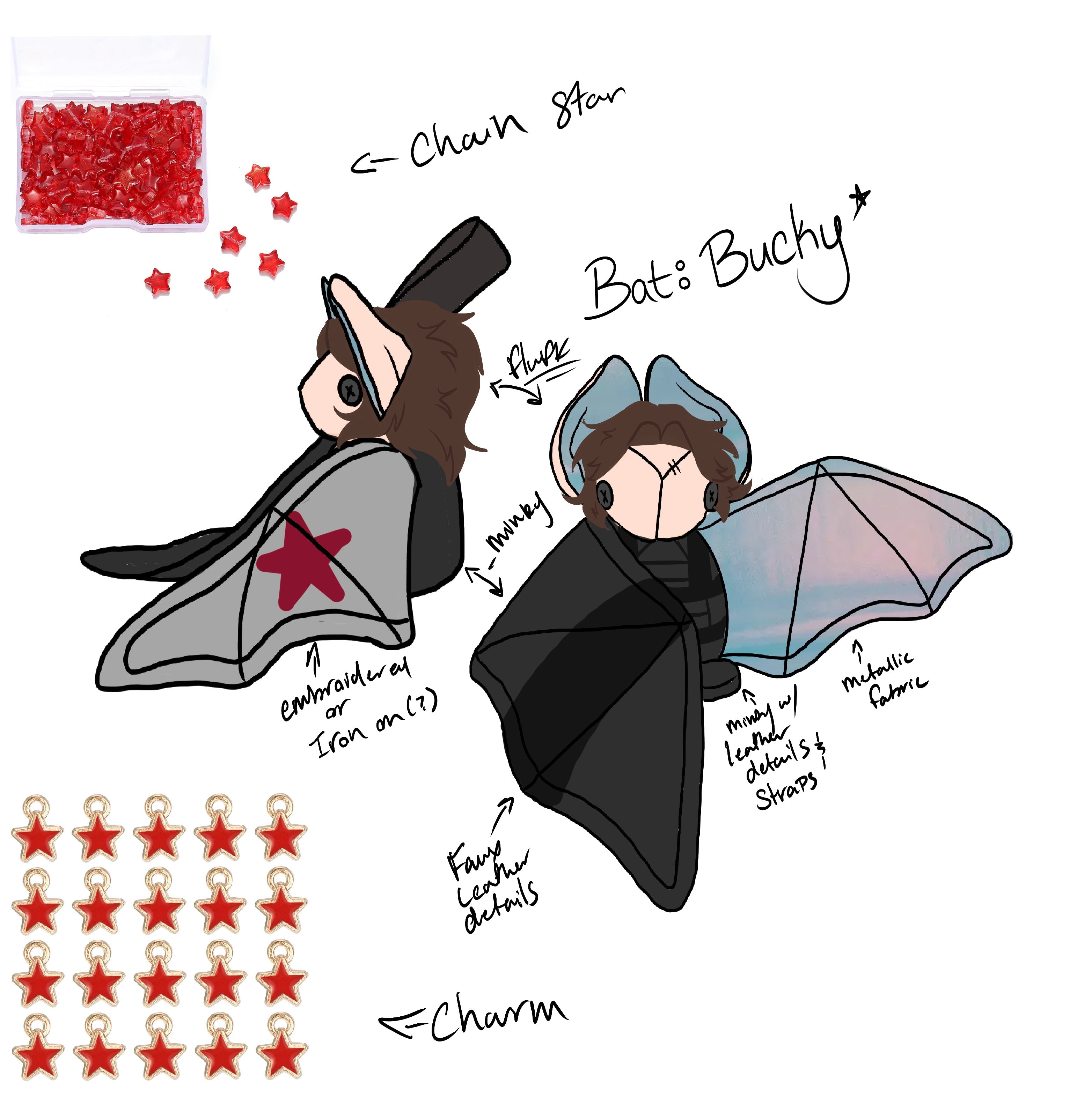 Bucky Bat Plush Comission